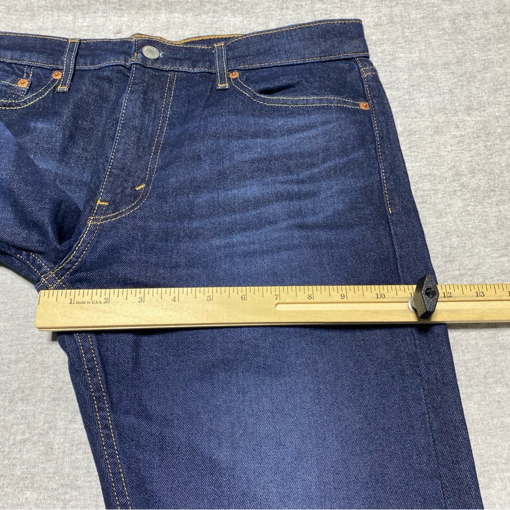 Levis 513 Jeans Mens Tag 32x32 Actual 34x31 Blue Dark Slim Straight Smart Casual - Picture 12 of 13